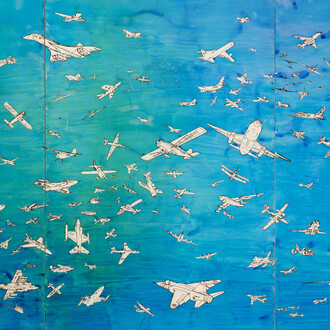 Alighiero Boetti, Aerei (detail), 1989. Courtesy of Ben Brown Fine Arts 