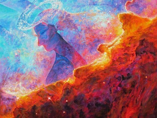 Julie Turner, Star Dust Angel, Acrylic on Canvas, 24" x 30"
