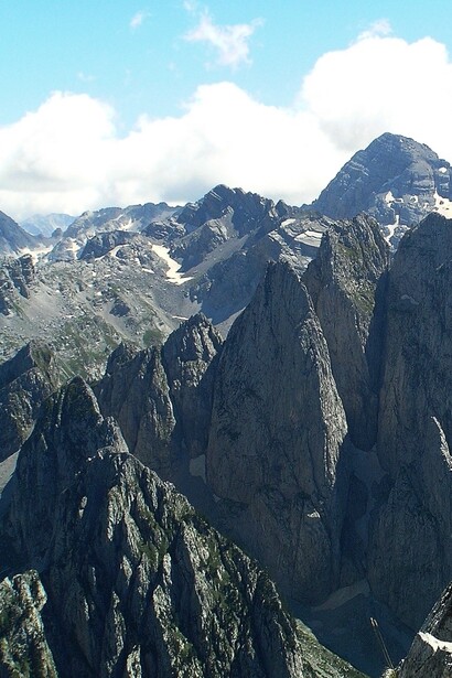 Alpi Dinariche, vetta principale, Cresta del Lago, tra l'Albania, Montenegro e Kosovo
