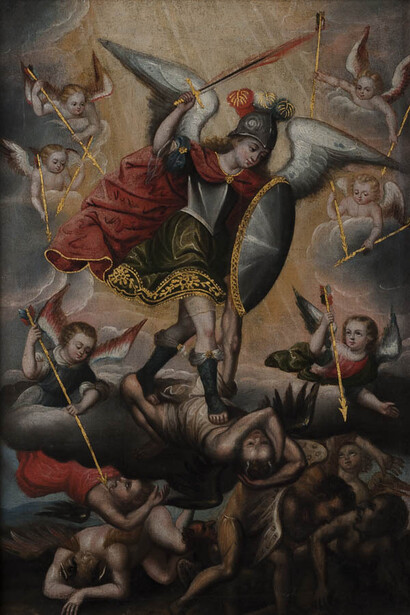 Anónimo, Arcángel Miguel, s. XVIII. Cortesía del Museo Pedro de Osma