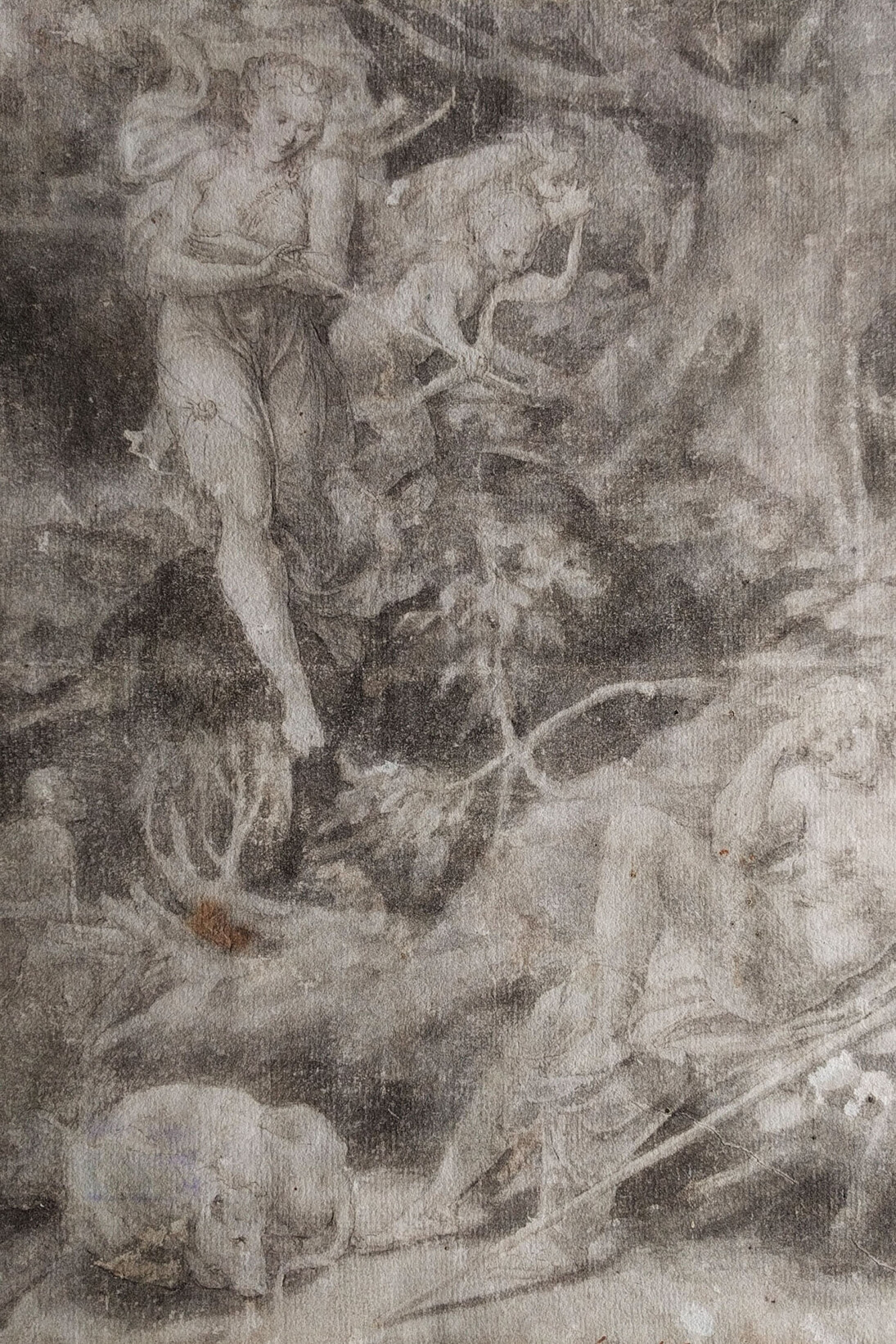 Lelio Orsi, Diana e Endimione, carta, inchiostro a penna, acquerellatura, 1550 – 1560