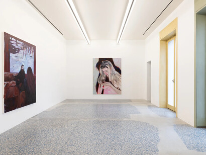 Jenna Gribbon, Rainbows in shadows, vista della mostra. Per gentile concessione della Galleria Massimo De Carlo