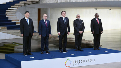 Los presidentes de los países que conforman los BRICS durante la cumbre de 2019, celebrada en Brasil
