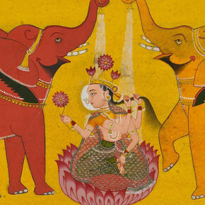 Gajalakshmi (the goddess of good fortune) (detail), India, about 1780. Courtesy of British Museum