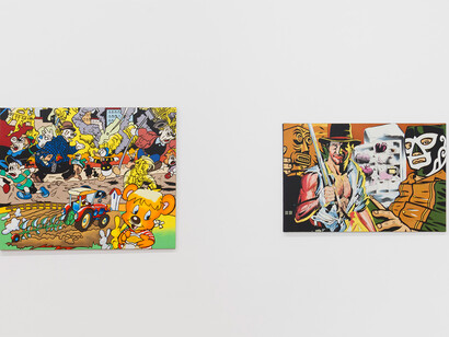 Erró, De imagem a imagem, vista de exposição. Cortesia da Fundação Iberê Camargo
