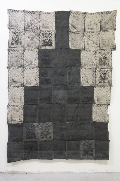 Asger Dybvad Larsen, Pressure of paint tray paintings, 2015 (3)