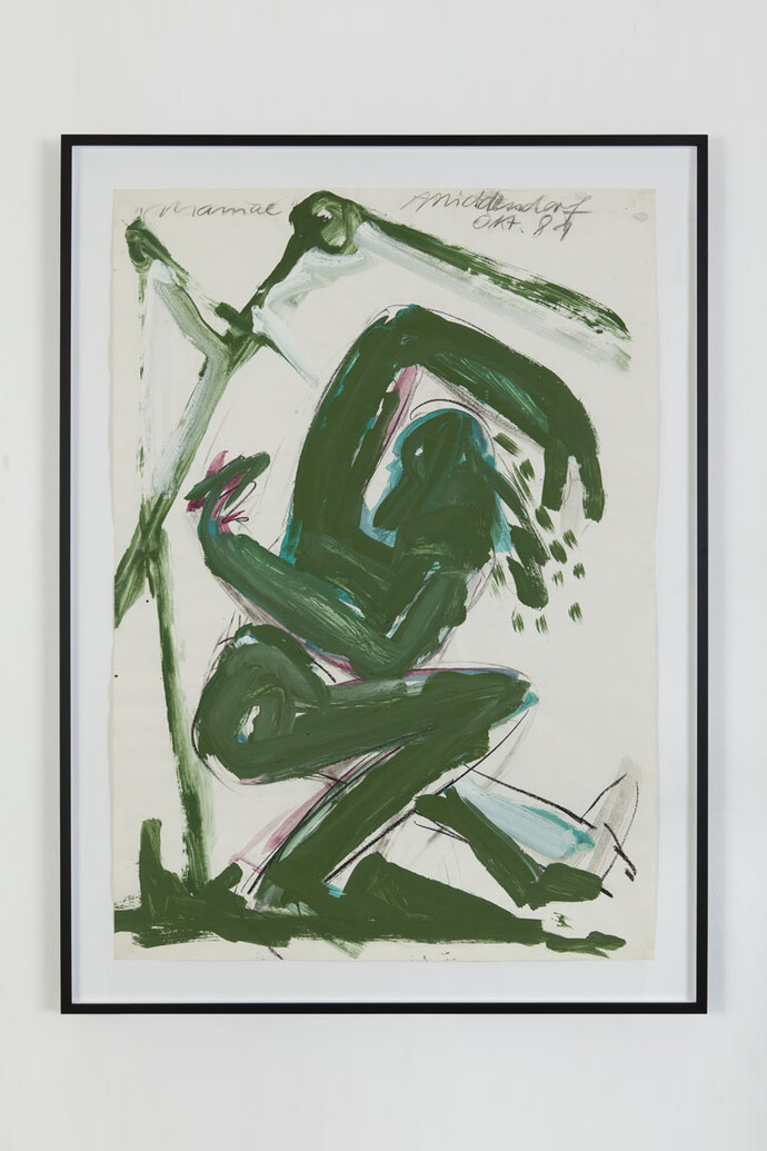 Helmut Middendorf, Maniac, 1981, acrylic on paper, 100 x 70 cm