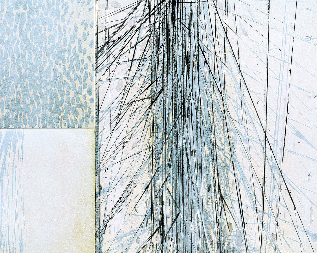 Franco Marrocco, Eco del bosco, 2014-15, tecnica mista su tela, cm. 120x180
