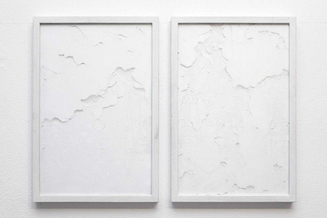 Sophie Ko Chkheidze, Rumore Bianco, 45x30cm both, pigment, wood, glass, 2014