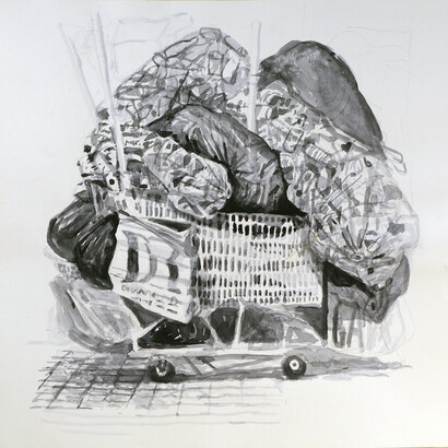 Danny Turitz. Watercolor Cart #23, 2017, Watercolor, 12 x 12 inches