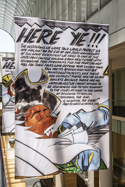 Mark Thomas Gibson, The Banner project, exhibition view. Courtesy of Museum of Fine Arts Boston