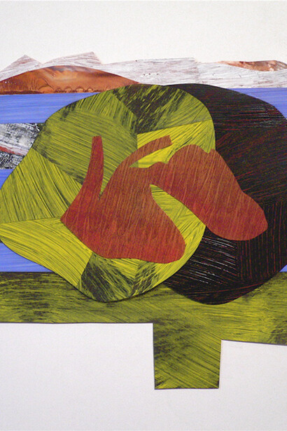 Cantilevered #12, Snow Mountain, detail, 2013, oils on Mylar, 12x16 inches