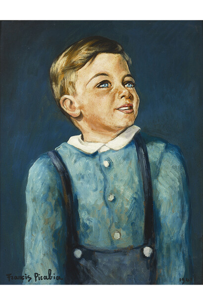 Francis Picabia Portrait d’un jeune garçon, 1941 Oil on board Hall Collection © 2014 Artists Rights Society (ARS), New York / ADAGP, Paris 