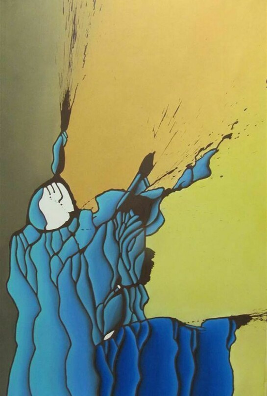 Marcel Neuenschwander, 1210, Acrylic & Oil Pastel on Canvas, 55" x 35.5"