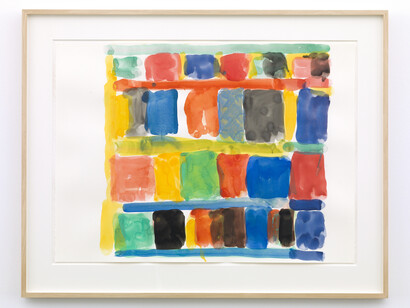 Stanley Whitney, Untitled, 2013, Gouache on paper, 22 x 30 1/4 inches, 55.9 x 76.8 cm, 17 1/8 x 21 1/4 x 1 3/8 inches (framed), 43.5 x 54 x 3.5 cm © 2014 Stanley Whitney