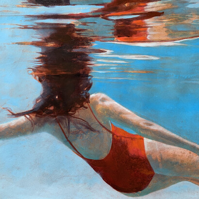 Elisa Contemporary Art. Carol Bennett, Portal, Mixed Media on Paper, 22.5x22.5. 