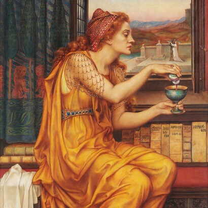 Evelyn De Morgan, "The Love Potion", 1903, De Morgan Collection, Londra, UK