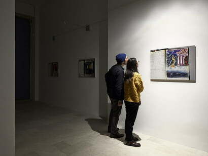 Franco Vaccari, Migrazione del reale, 2020, installation view, P420, Bologna, foto C. Favero