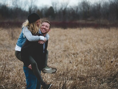 People in a wheat field 