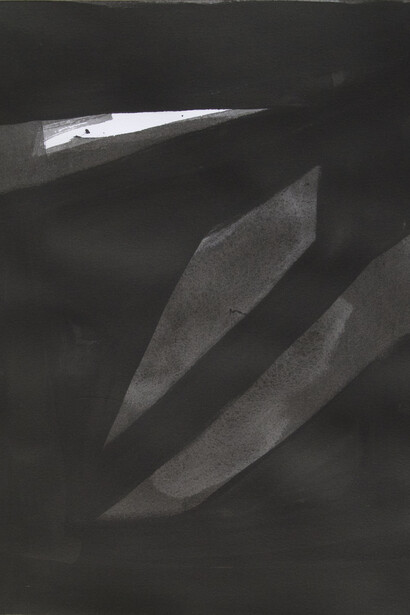 Katherine Taylor, Untitled II, 2014, ink, charcoal, graphite, 17.5x12.5 inches, Courtesy Skoto Gallery
