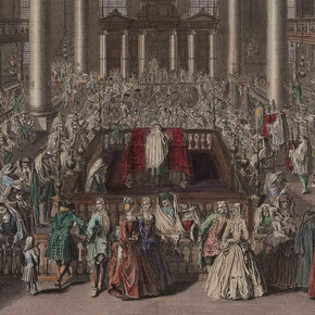 Claude Du Bosc (after Romeyn de Hooghe), Dedication of the portuguese jews synagogue in Amsterdam (detail), 1733–38. Courtesy of MFA