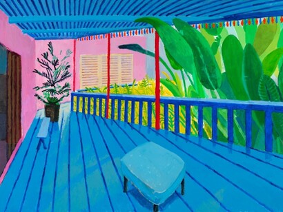David Hockney, Garden with Blue Terrace 2015
Private Collection © David Hockney. Photo Credit: Richard Schmidt