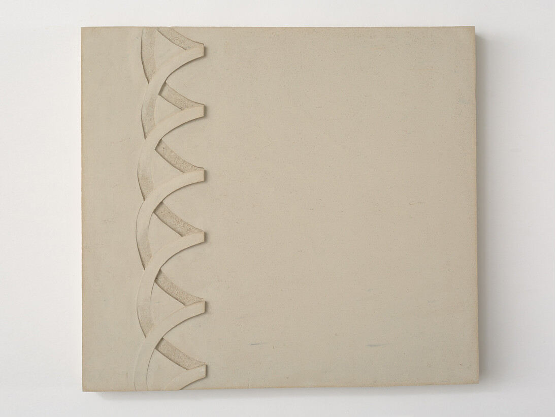 Anna-Bella Papp, untitled, 2014, clay, 30.8 x 28 x 3 cm, 12 1/8 x 11 1/8 x 1 1/8 ins, Copyright the artist; Courtesy the artist and Stuart Shave/Modern Art, London