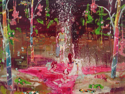 Marc William Zanghi, Crazy Flowers, 2010, vernice su tela, 50 x 60 cm