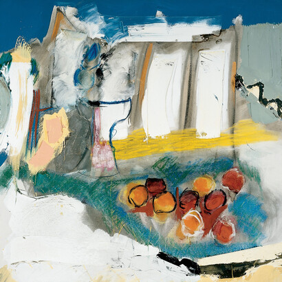Michael Goldberg (American, 1924–2007), Fruits and Flowers, 1965, Mixed media on canvas, Collection of the Dayton Art Institute
