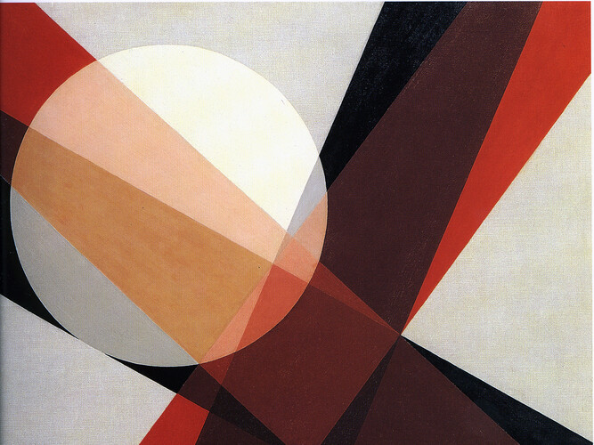 László Moholy-Nagy 
A 19, 1927
Oil on canvas, 80 x 95.5 cm
Hattula Moholy-Nagy, Ann Arbor, MI
© 2015 Hattula Moholy-Nagy/VG Bild-Kunst, Bonn/Artists Rights Society (ARS), New York