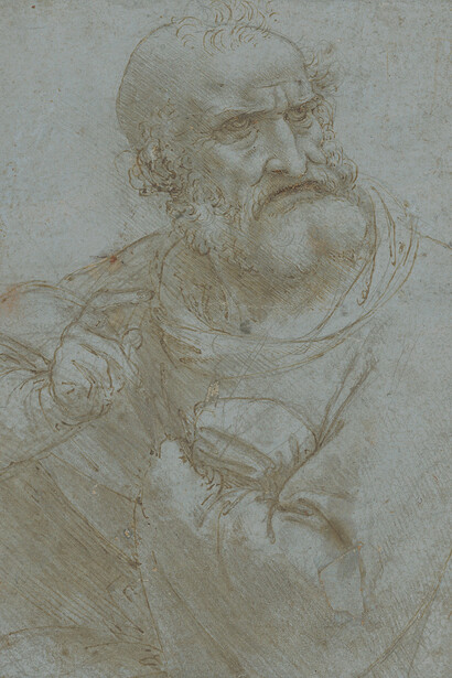 Leonardo da Vinci, Halbfigur eines apostels, 1493-1495. Mit freundlicher Genehmigung des Albertina Museums