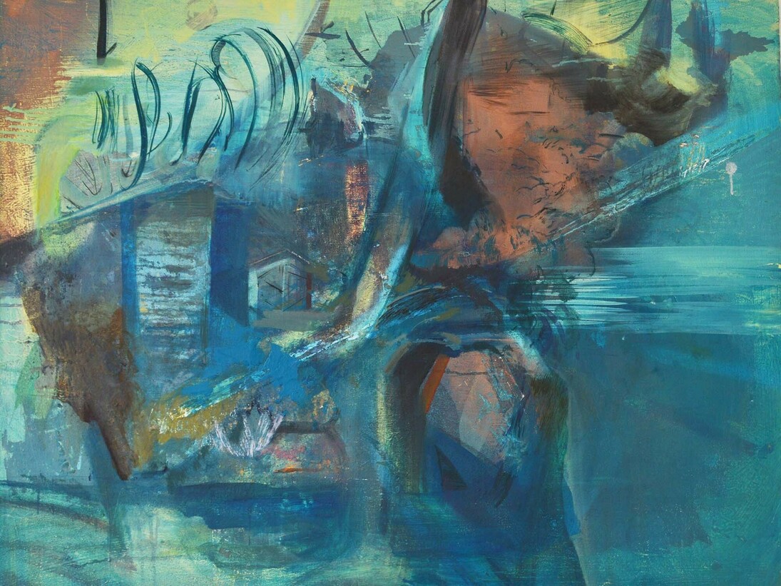 Merlin Ramos, Depth in Blue, 2015, Acrylic and Oil On Canvas, 89 x 69 cm 