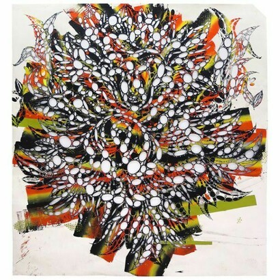 Reed Anderson, Reverse Sybil, 2013-2014, Acrylic and collage on cut paper, 77 x 72 inches