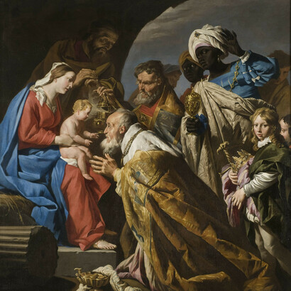 Matthias Stom (1615 –1649, "Adoración de los Reyes Magos", Museo Nacional de Arte, Estocolmo, Suecia