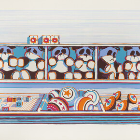 Wayne Thiebaud, Toy Counter (from Seven Still Lives and a Rabbit), 1970, screen print in colours