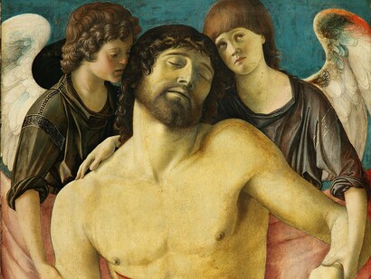 Giovanni Bellini, Der tote Christus, von zwei Engeln gestützt (detail), um 1470-1475. Mit freundlicher genehmigung der Gemäldegalerie
