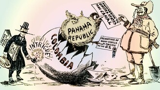 Caricatura acerca del Canal de Panamá publicada en el "New York Times" en 1903