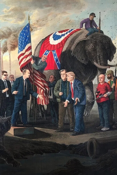 Sandow Birk, The transition (detail), 2017. Courtesy of Catharine Clark Gallery