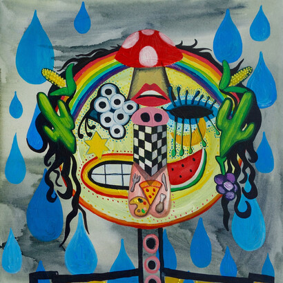 Celina Teague, I Speaki Emoji, 2015, oil and acrylic on canvas, 41 x 41 cm