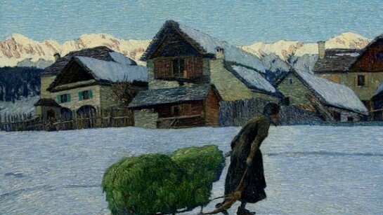 Carlo Fornara, Ultimi raggi, Olio su tela, 70 x 100 cm, Collezione privata