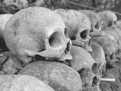 Pila di teschi, simbolo di morte