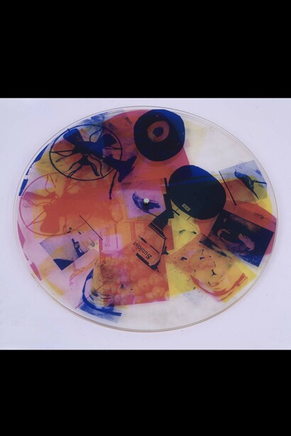 Passport (from Ten from Leo Castelli), 1967. Color screenprint on three rotating plastic discs. From an edition of 200, published by Leo Castelli Gallery, produced by Tanglewood Press, Inc. © Robert Rauschenberg Foundation.