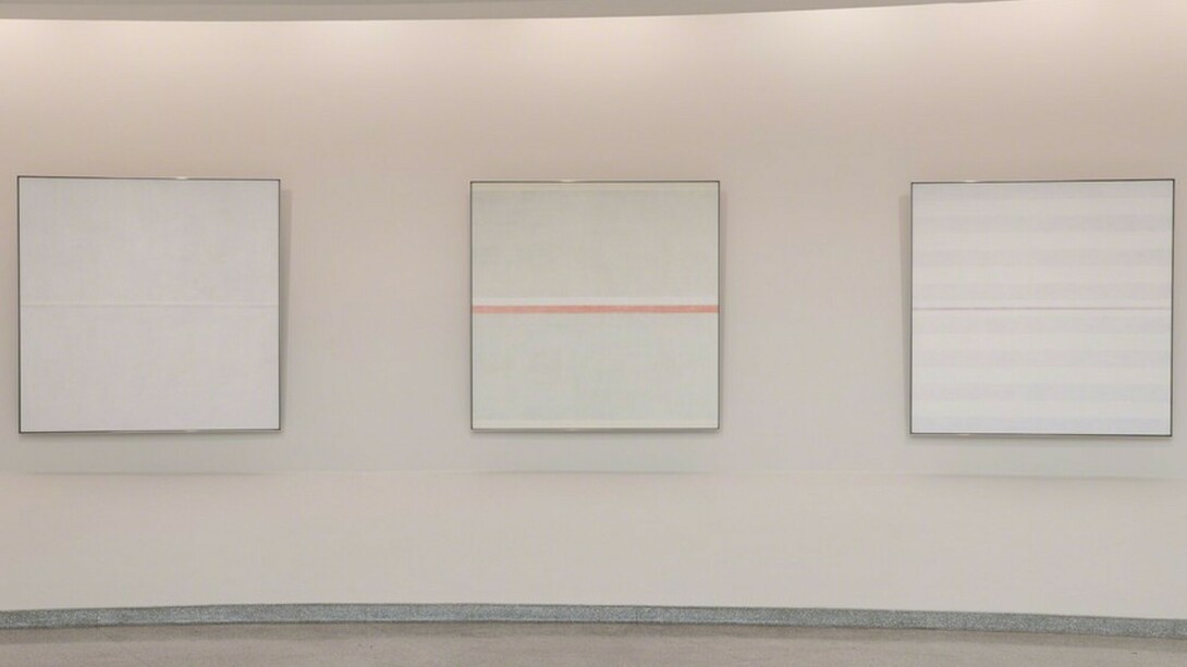 Agnes Martin, Exhibition view. Courtesy of Guggenheim Museum