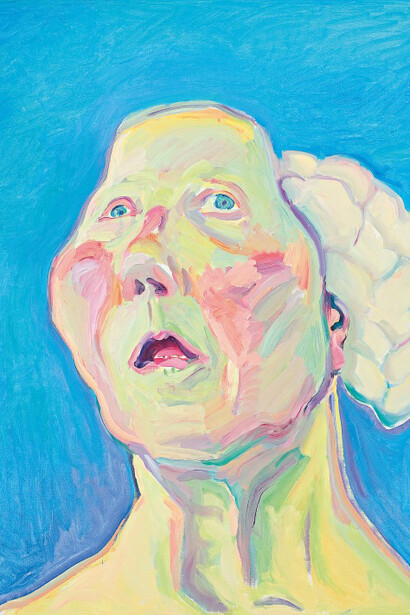 Maria Lassnig, Lady with brain, c.1990