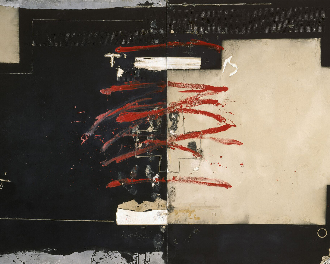 Antoni Tàpies, Gran diptic roig i negre, 1980