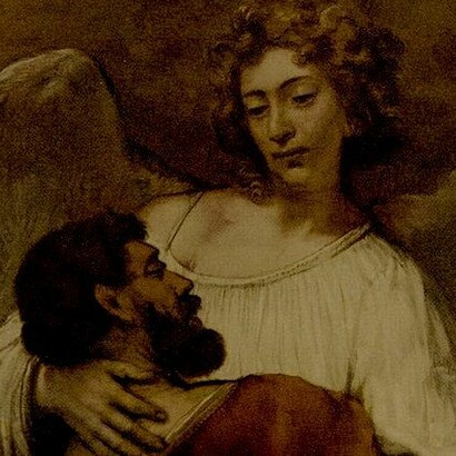 «Jacob luchando contra el ángel», Rembrandt
