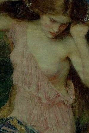 Detalle de «Lamia» (1909), Waterhouse