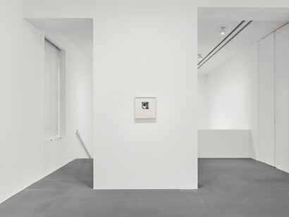 Francesca Woodman, Lately I find a sliver of mirror is simply to slice an eyelid, exhibition view. Courtesy of Gagosian