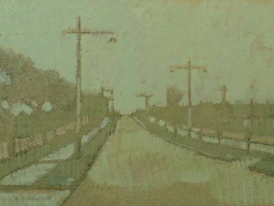 Michael Upton, Road to Maidstone (Series of Two), oil on board, 22 x 31 cm