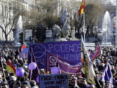 La marcha del cambio a su paso por Cibeles